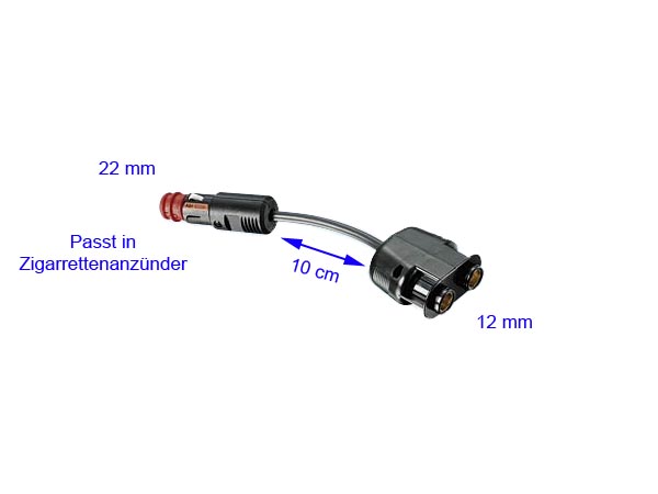 12V Buchse - 12 mm - einzeln12V Zwillingskupplung 12V