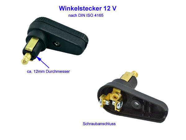 12V Winkelstecker, 12 mm